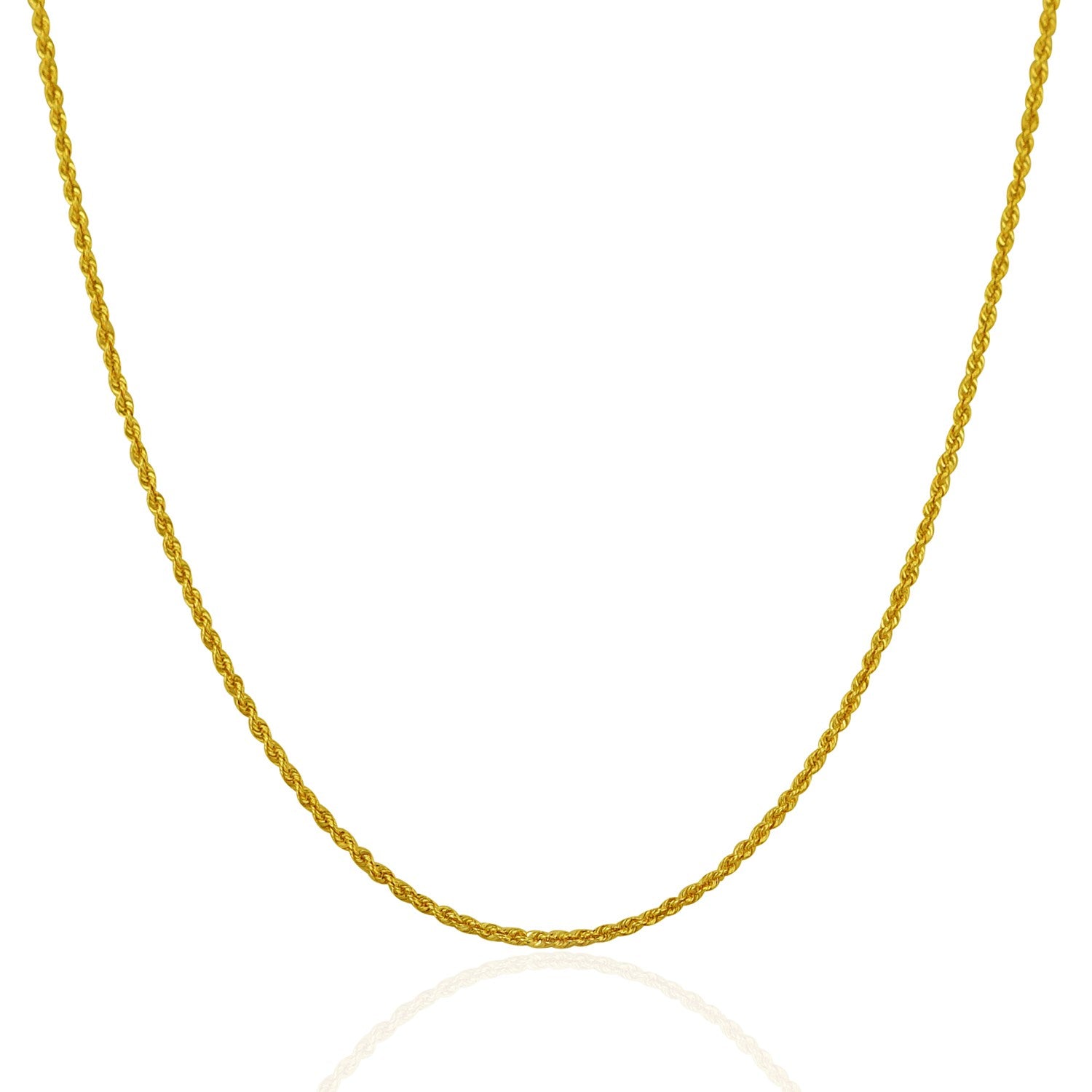 14k Yellow Gold Solid Rope Chain (1.30 mm) in a sleek high-contrast midnight luxury editorial style